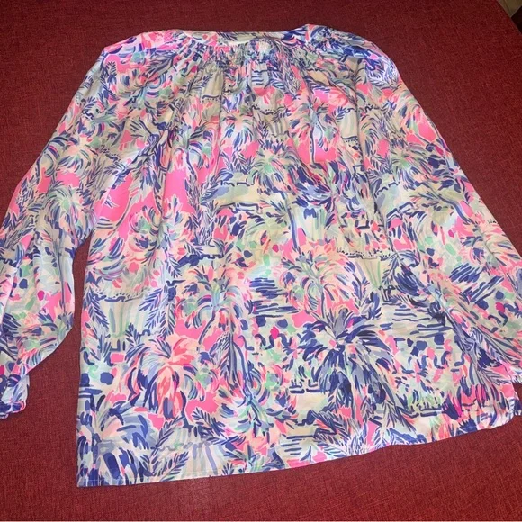 👉🏼LIKE NEW👈🏼 Lilly Pulitzer Silk Elsa Top Size:XL Orig.$188 - Picture 2 of 11